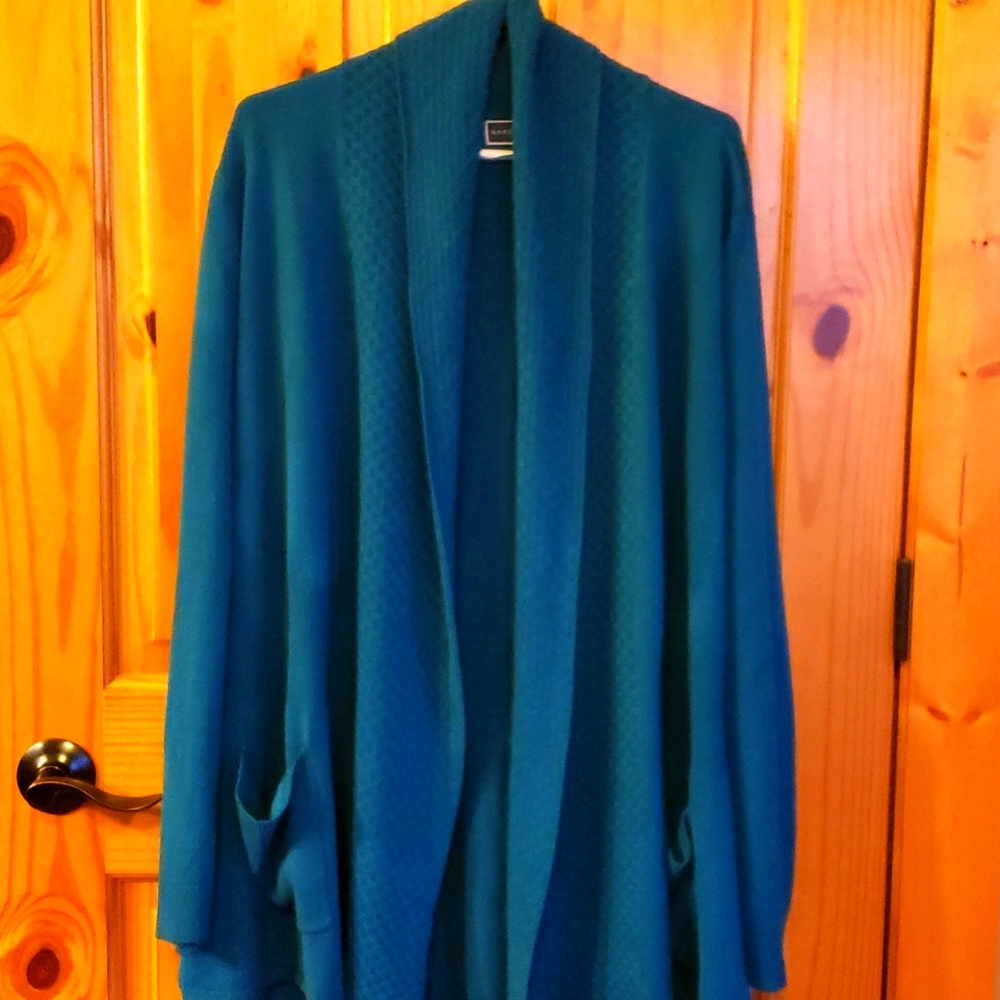 ❤Teal color soft lightweight acrylic cardigan
